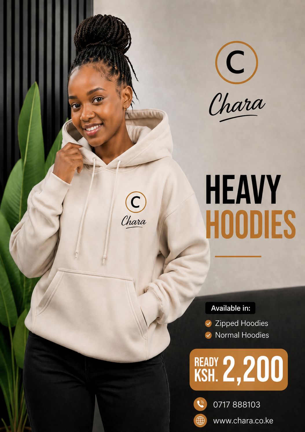 Plain Hoodies with Chara logo